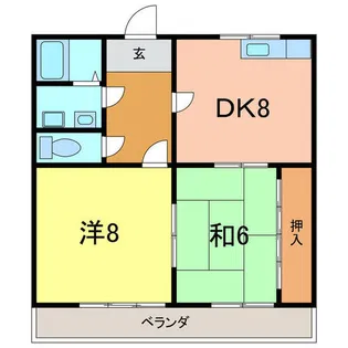 コーポ六苑作野B棟【1階】の間取り