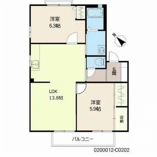 サンハイツ永犬丸 C棟【2階】の間取り