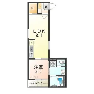 IYコート山科音羽【2階】の間取り