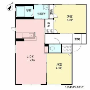 シャルマンメゾン大川 A棟【1階】の間取り