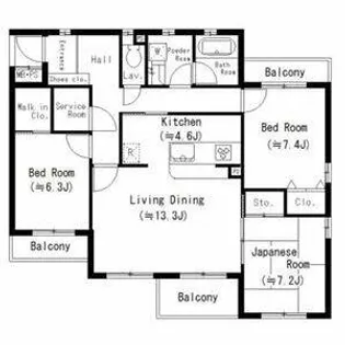 ラフィネメゾン瑞穂【3階】の間取り