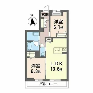 シャーメゾンレジデンス夜明【A0302号室】の間取り