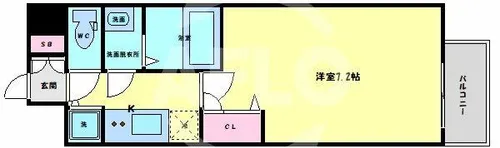 プランドール北浜【9階】の間取り