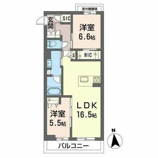 シャーメゾンレジデンス夜明【A0301号室】の間取り