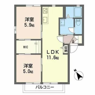 シャンテ和泉 B棟【2階】の間取り