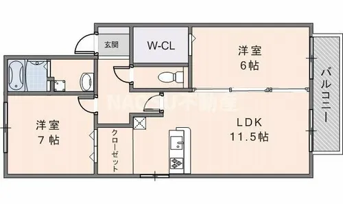 RISA A棟【203号室】の間取り