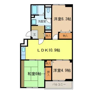 メゾン・トリヴァンベール【105号室】の間取り