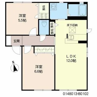 フォーレス中古賀 B棟【1階】の間取り