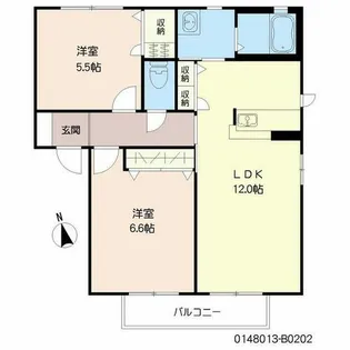 フォーレス中古賀 B棟【2階】の間取り