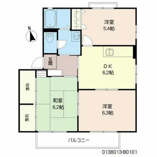 プロムナード蒲原 B棟【1階】の間取り