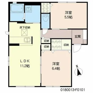 レシデンシア小森野 F棟【F0101号室】の間取り