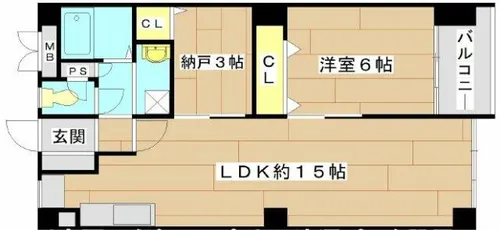 北堀江コーポ【508号室】の間取り