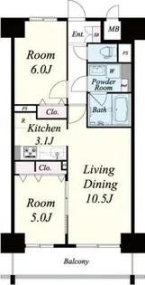 F-TAMATSUKURI【8階】の間取り