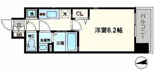 グランカリテ日本橋【9階】の間取り
