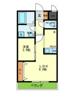 兵庫県宝塚市売布1丁目【アパート】の間取り