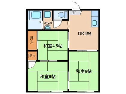 タウニーストリート(コーポ)【2階】の間取り