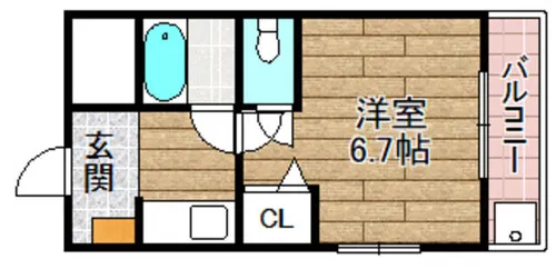 フルーレ高槻【308号室】の間取り