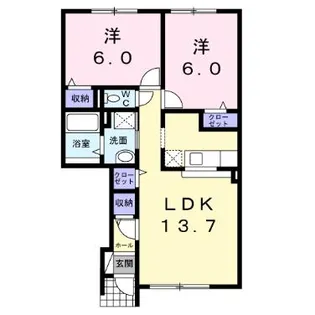 グランデK【1階】の間取り