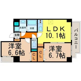 スリーウェイ金山【7階】の間取り