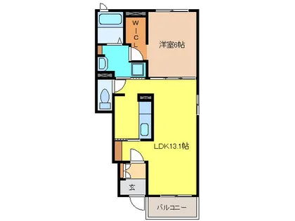 ベレット万願寺Ⅰ【1階】の間取り