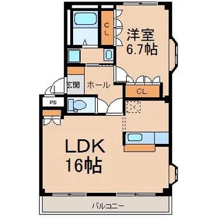 メイプルガーデン田県【1階】の間取り