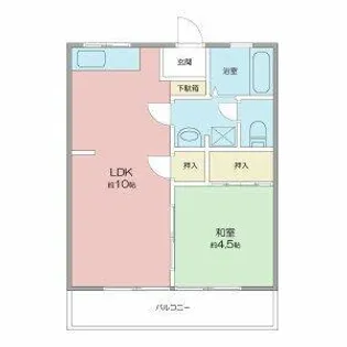 ハイツサンローラン【1階】の間取り