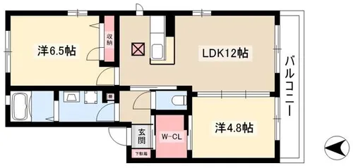 クレール メゾン 東棟【202号室】の間取り