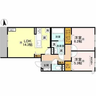 chrysantheme 大鳥【1階】の間取り