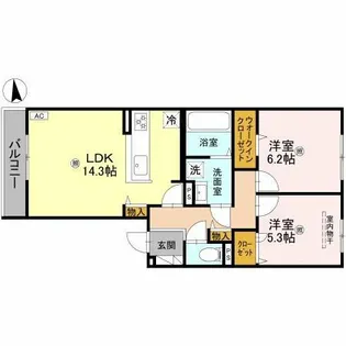 chrysantheme 大鳥【3階】の間取り