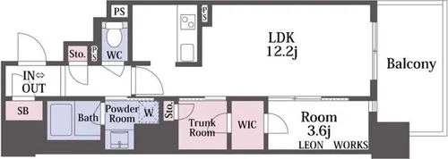 RJRプレシア南堀江【501号室】の間取り