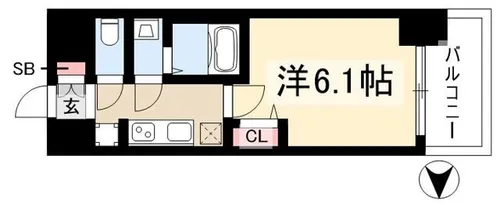 プレサンス太閤通駅前デュプル【5階】の間取り