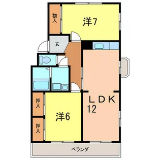 大和ハイツ A棟【307号室】の間取り