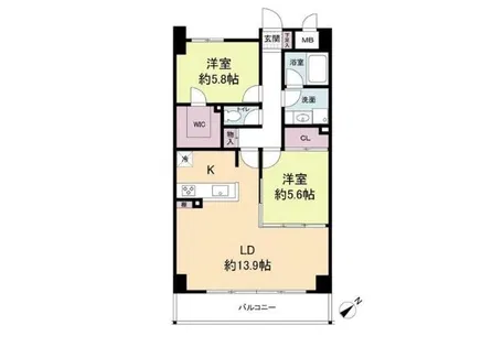レジディア玉造【3階】の間取り