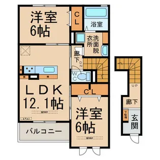 アンバーコート文津【2階】の間取り