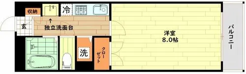 グリーンプラザ新梅田【2階】の間取り