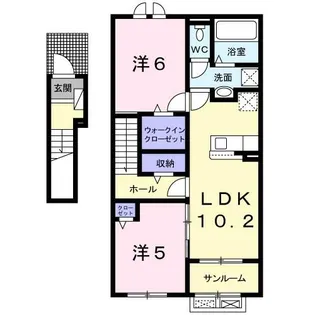リベルラコッコB【2階】の間取り