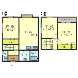 美原5丁目メゾネット【1階】の間取り