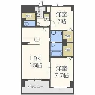 ラ・シルフィード博多駅南【6階】の間取り