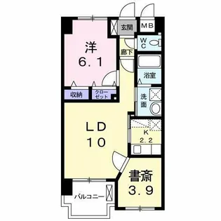 グランデスカイ空港南【1階】の間取り