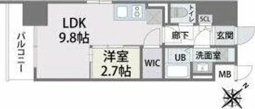 ラクラス博多Ⅱ【2階】の間取り