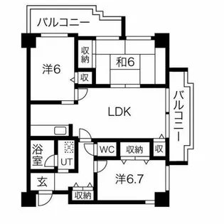 サン・ヴェール【9階】の間取り