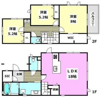 大阪府茨木市北春日丘2丁目【一戸建】の間取り