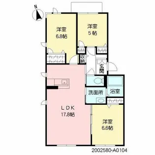 エクラージュ足立【A0104号室】の間取り