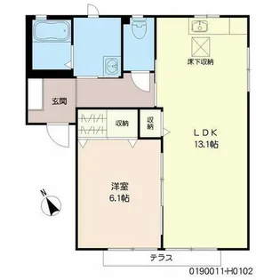 咲ら坂Hi H棟【H0102号室】の間取り