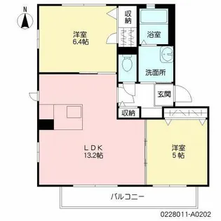 フォレスタM プリモ【A0202号室】の間取り