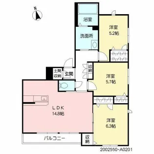 ガーデンプレイス青豊 オーク【2階】の間取り