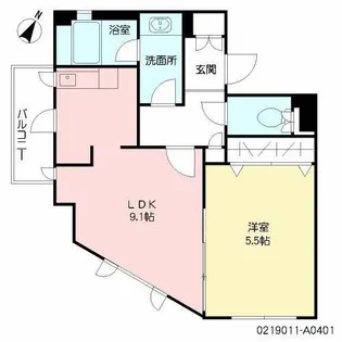 アネシス片野【A0401号室】の間取り