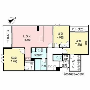 シャーメゾンステージ青葉【A0304号室】の間取り