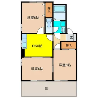 ドルフ西北野Ⅱ【1階】の間取り
