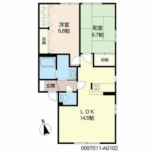 プリムヴェールパルク A棟【A0102号室】の間取り